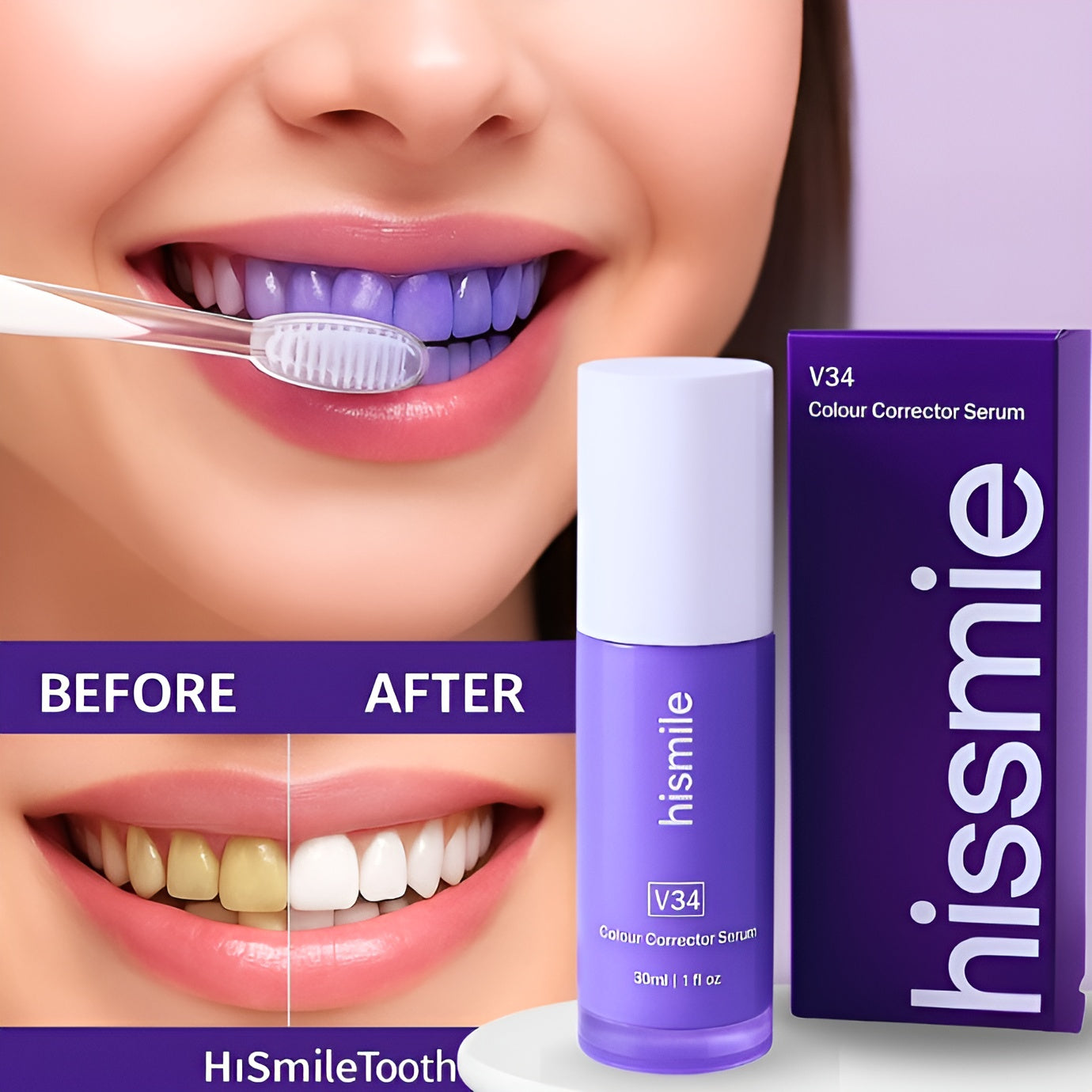 Hismile V34 serum application